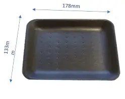 POLYSTYRENE BUTCHER TRAYS / BLACK TRAYS 80 BLACKTRAY
